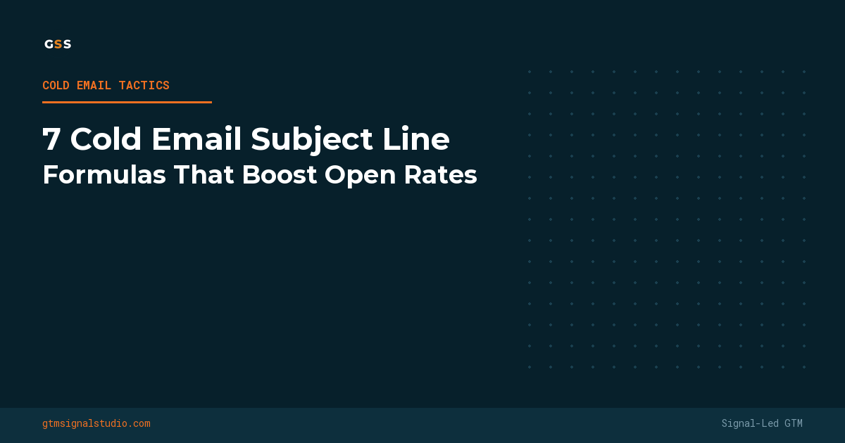7 Cold Email Subject Line Formulas That Boost Open Rates (2026)